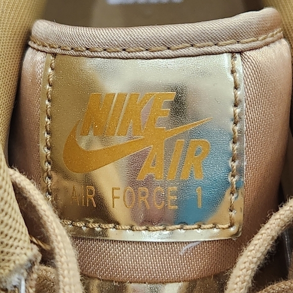 Nike Air, Air Force 1 Metallic Gold-White CQ6566-700 Sneakers, US Men's 14.5 - Picture 5 of 9